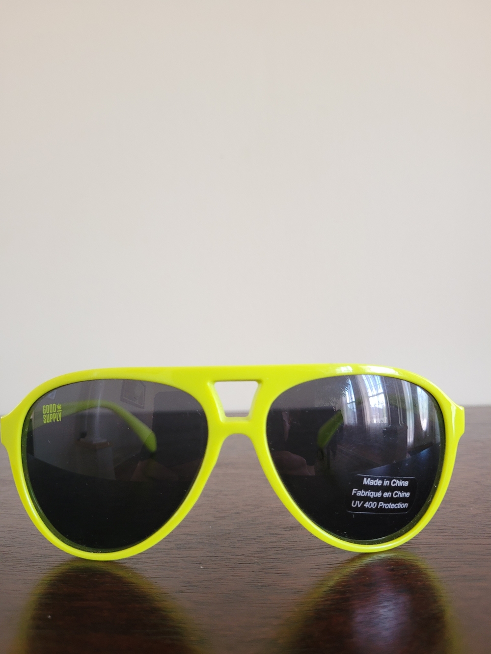 Brand New Men's Good Supply Neon Yellow Sunglasses with UV 400 Protection